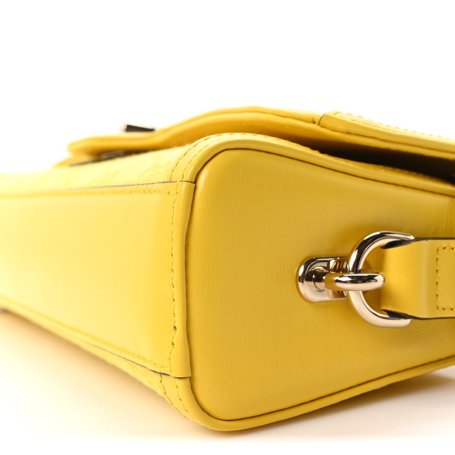 GG Monogram Textured Dollar Calfskin Small Luce Shoulder Bag Yellow