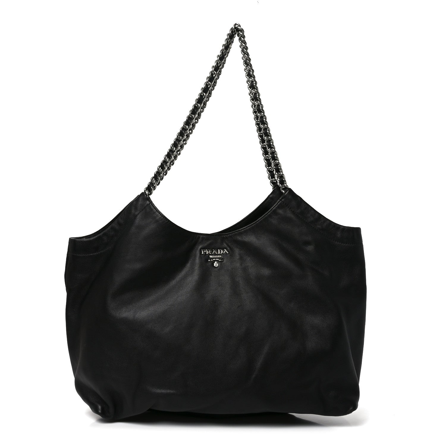 Soft Calf Chain Tote Black