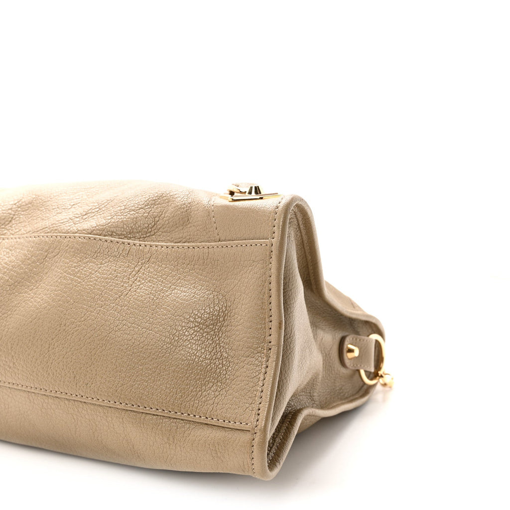 Chevre Gold Metallic Edge Hardware City Beige Latte