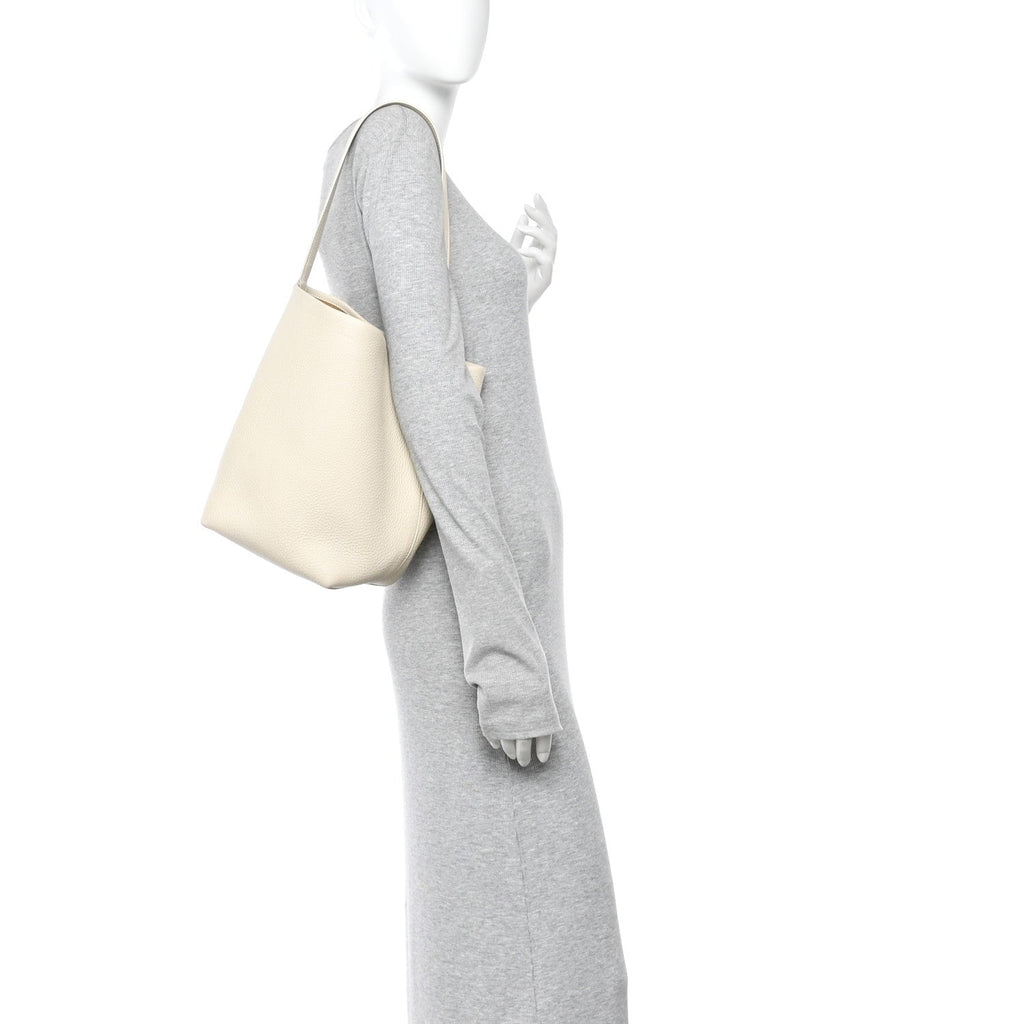Grained Calfskin Medium N/S Park Tote Ivory