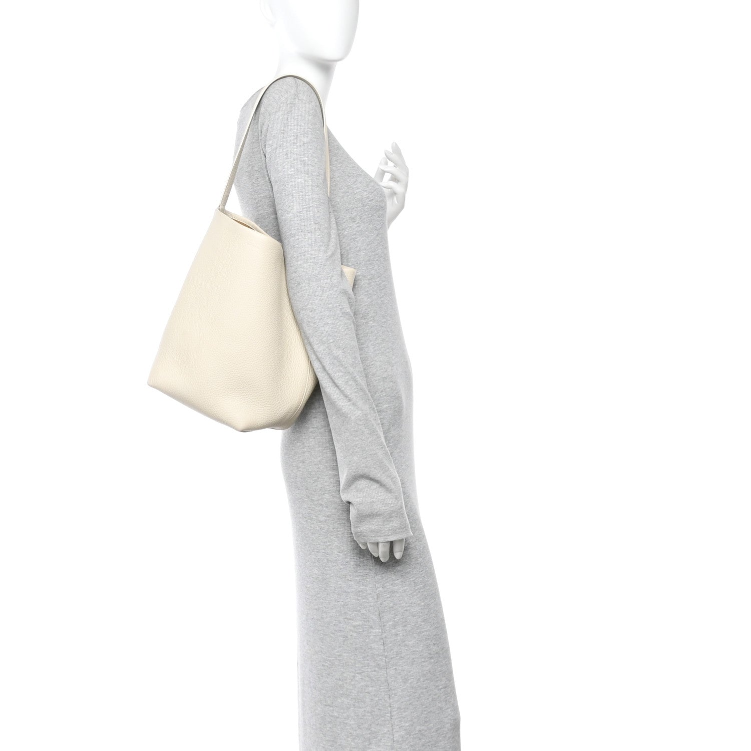 Grained Calfskin Medium N/S Park Tote Ivory