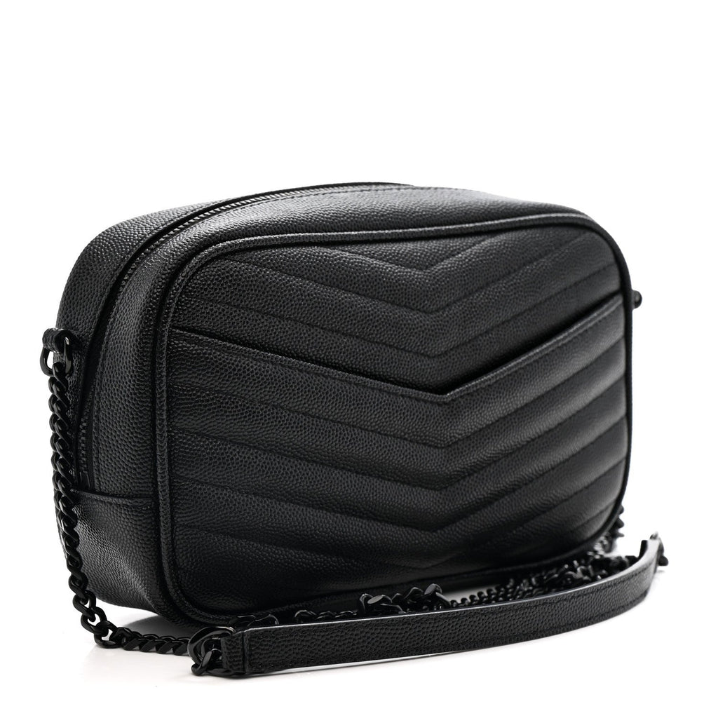 Grain De Poudre Matelasse Monochrome Monogram Mini Lou Camera Bag Black
