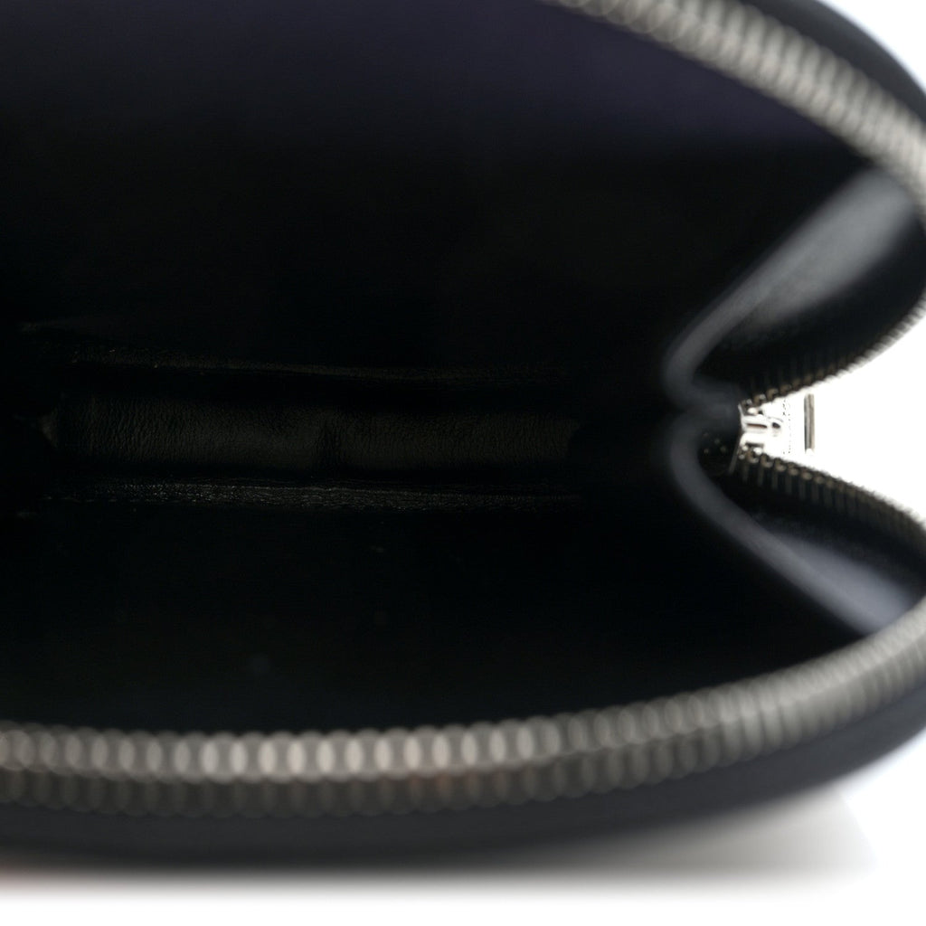 Spazzolato Round Chain Coin Crossbody Pouch  Black