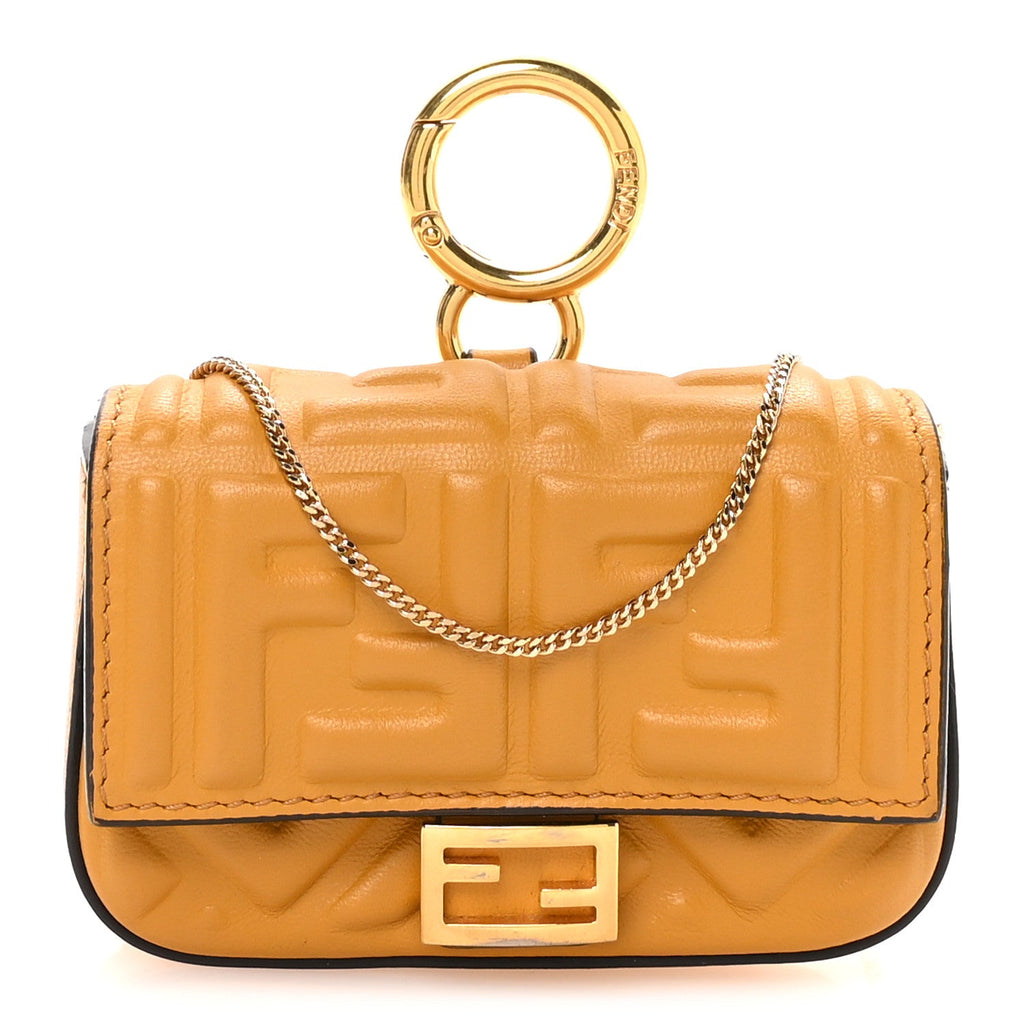 Nappa Matisse FF Embossed Nano Baguette Charm Zucca