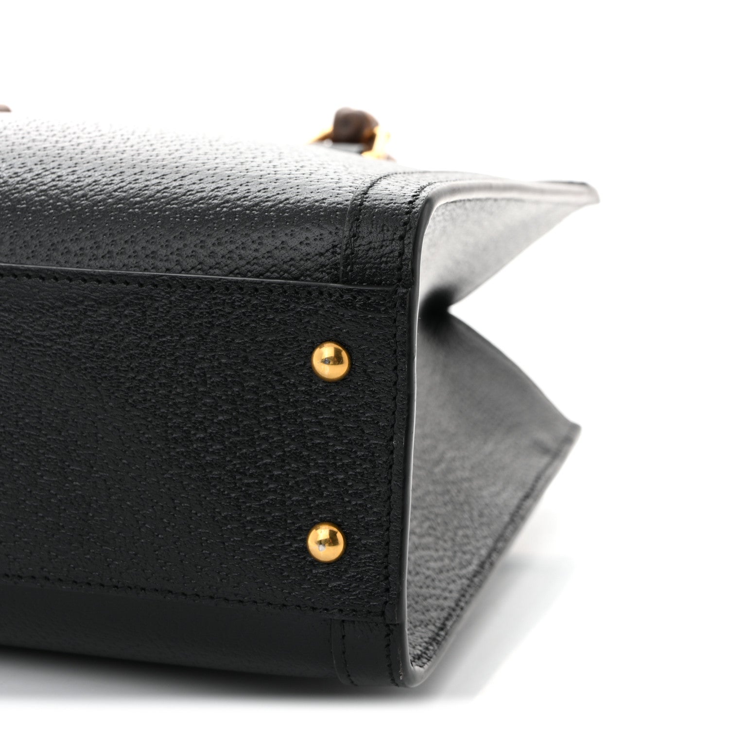 Textured Dollar Calfskin Web Small Diana Tote Bag Black Dusty Grey