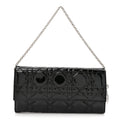 Patent Lambskin Cannage Lady Dior Rendezvous Wallet On Chain Black