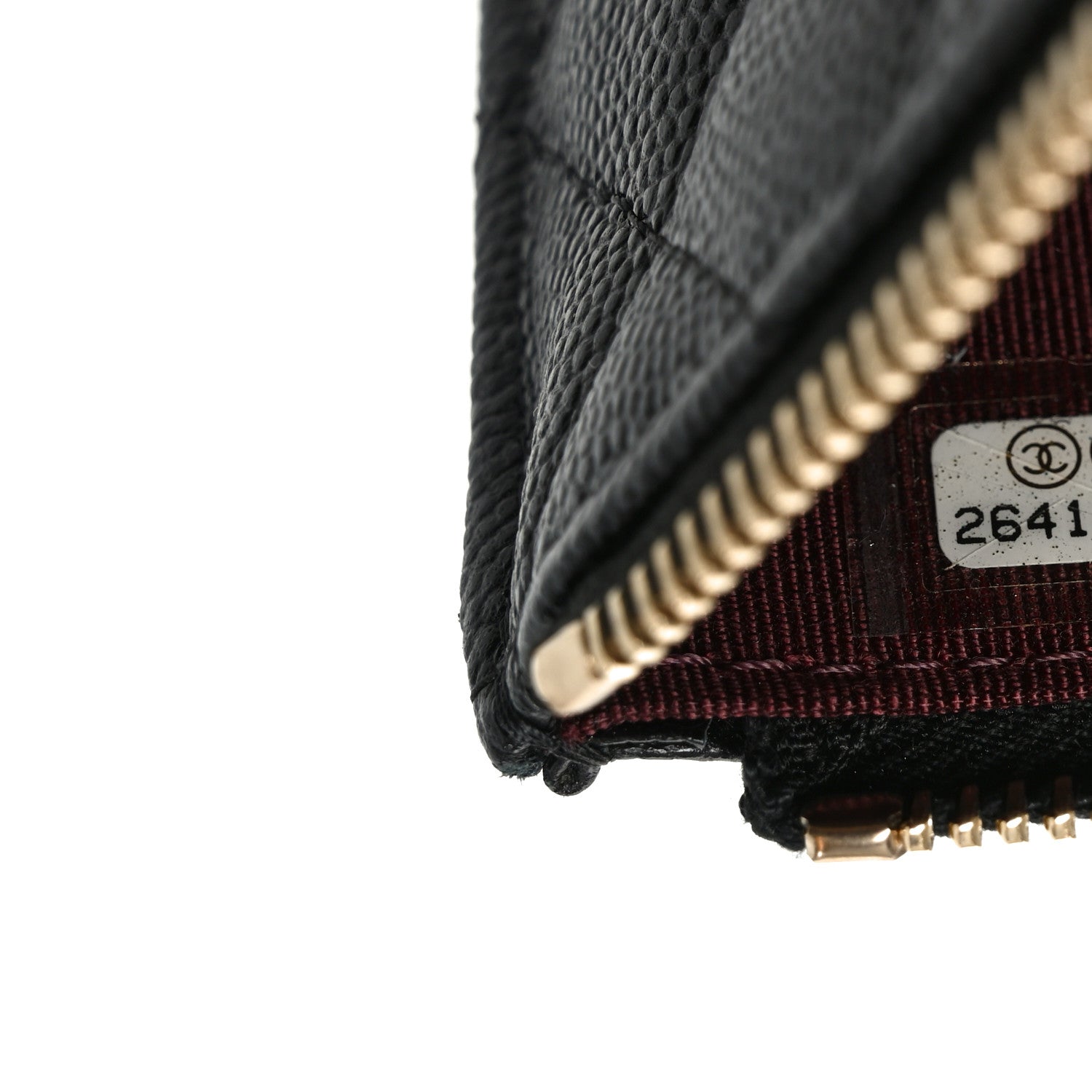 Caviar Quilted Classic Zip Pouch Black
