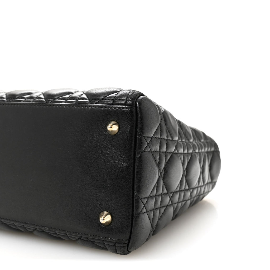 Lambskin Cannage Medium Lady Dior Black