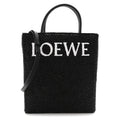 Raffia Calfskin Standard A4 Tote Bag Black