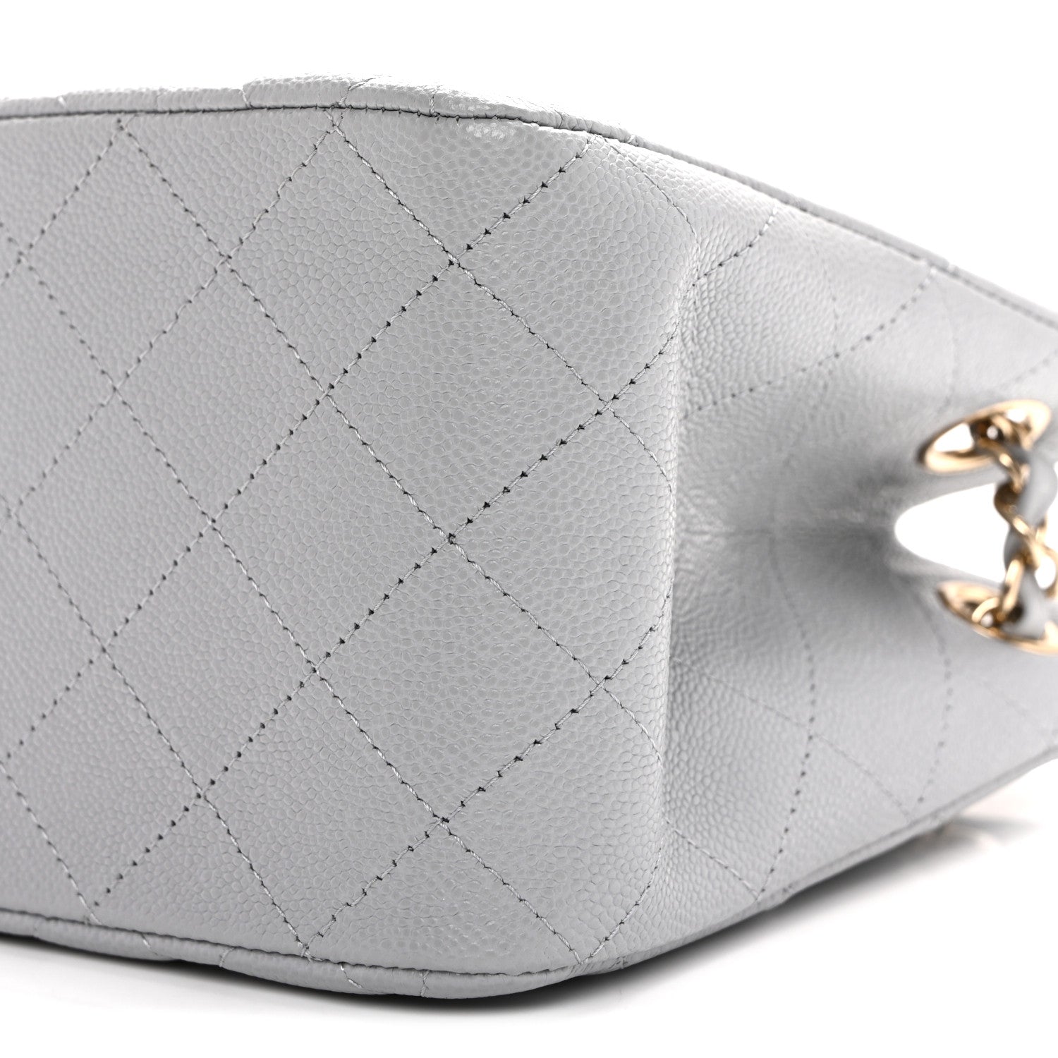 Caviar Quilted Mini Bucket Bag Blue