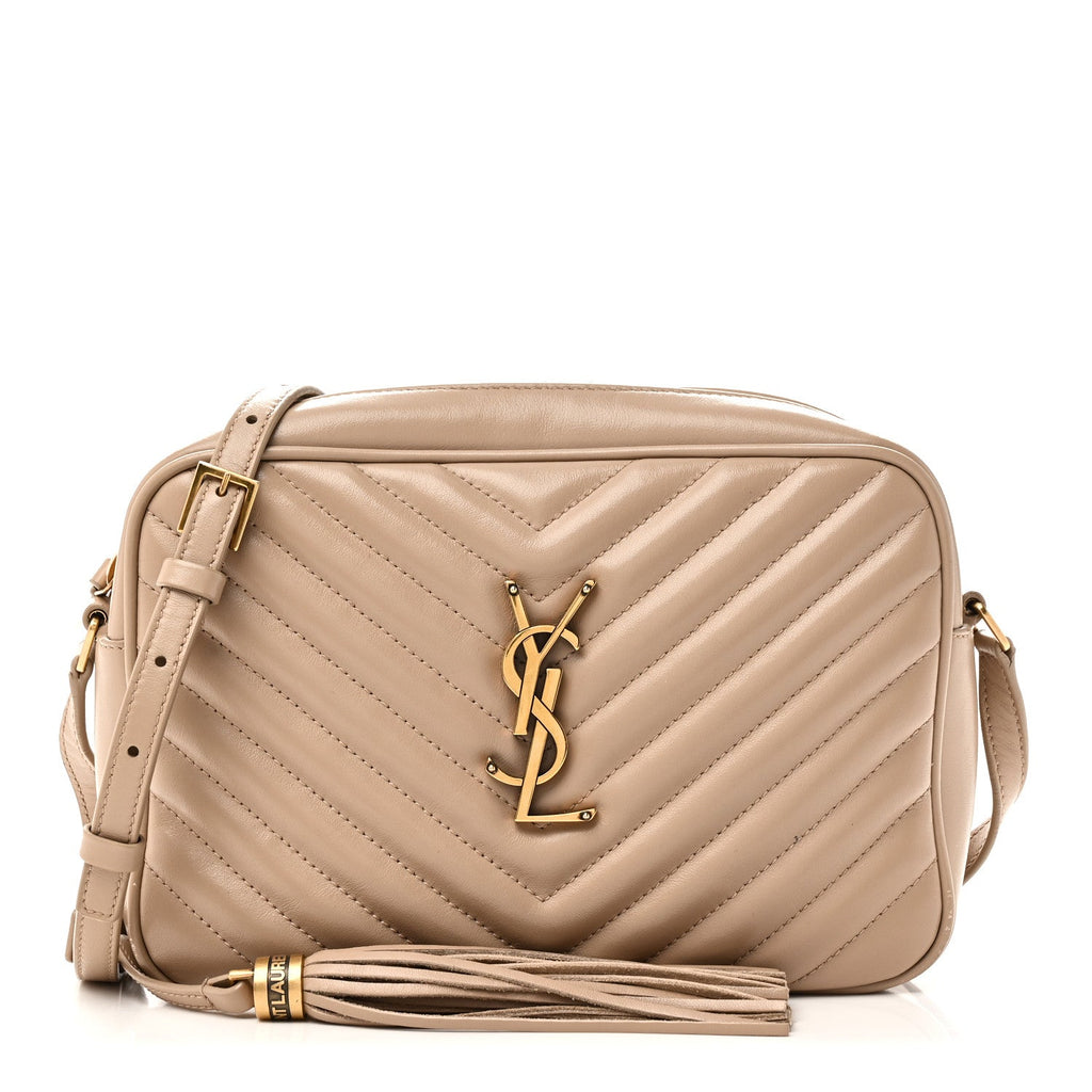 Calfskin Matelasse Monogram Lou Camera Bag Dark Beige