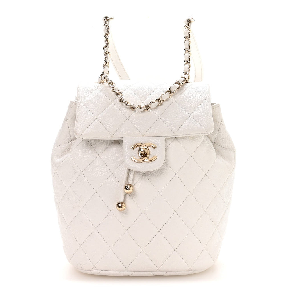 Caviar Quilted Mini Urban Spirit Backpack White White