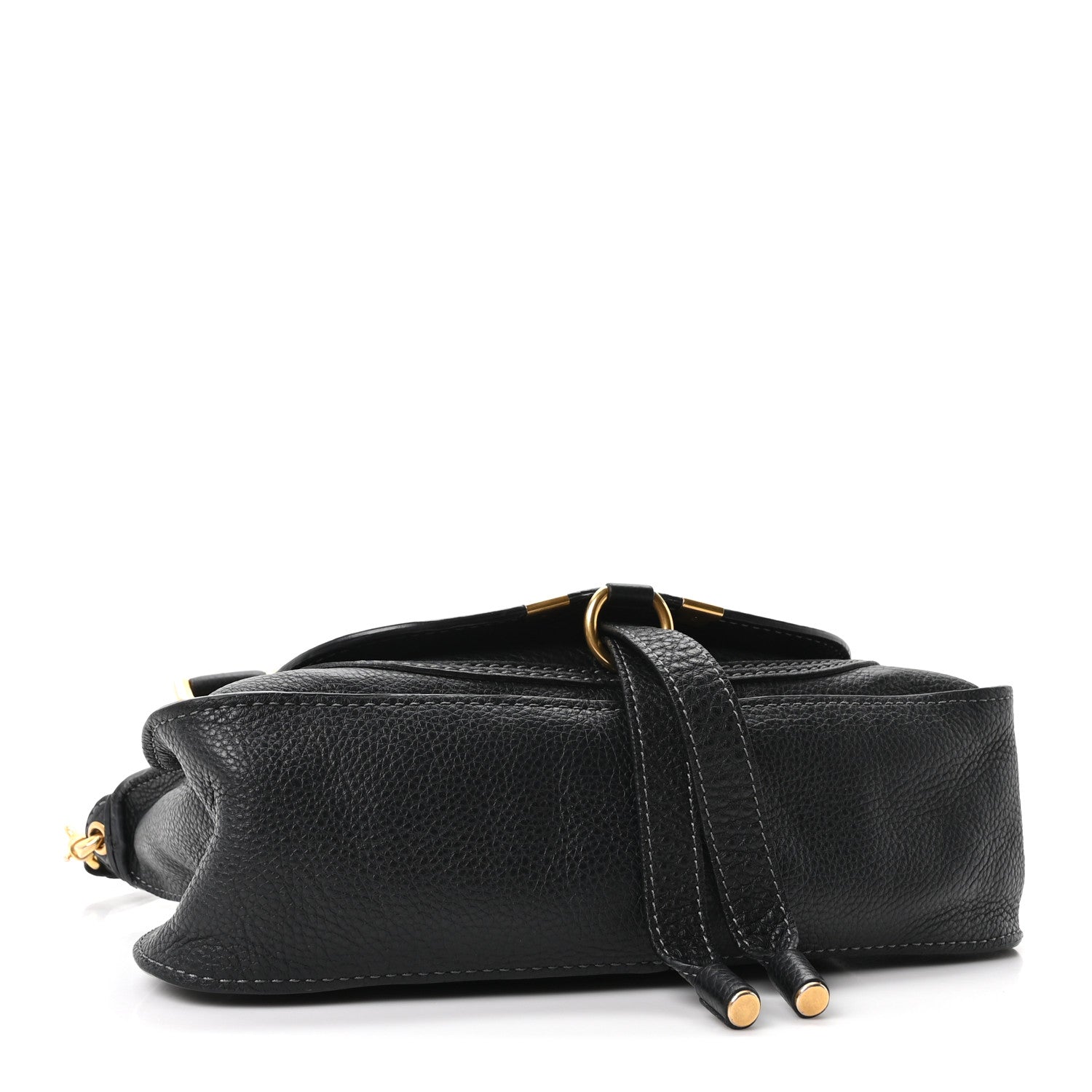 Calfskin Small Marcie Satchel Black