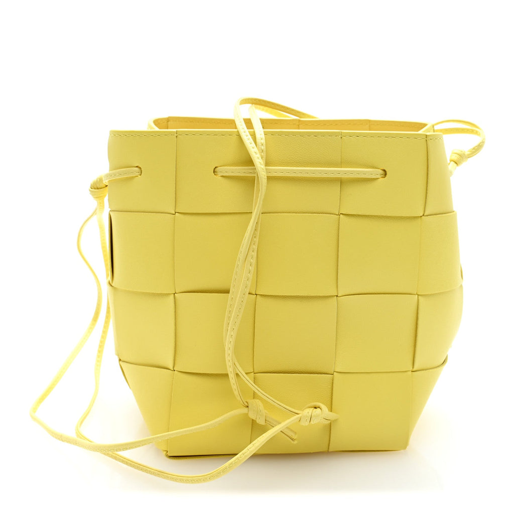 Lambskin Maxi Intrecciato Small Cassette Crossbody Bucket Bag Sherbert