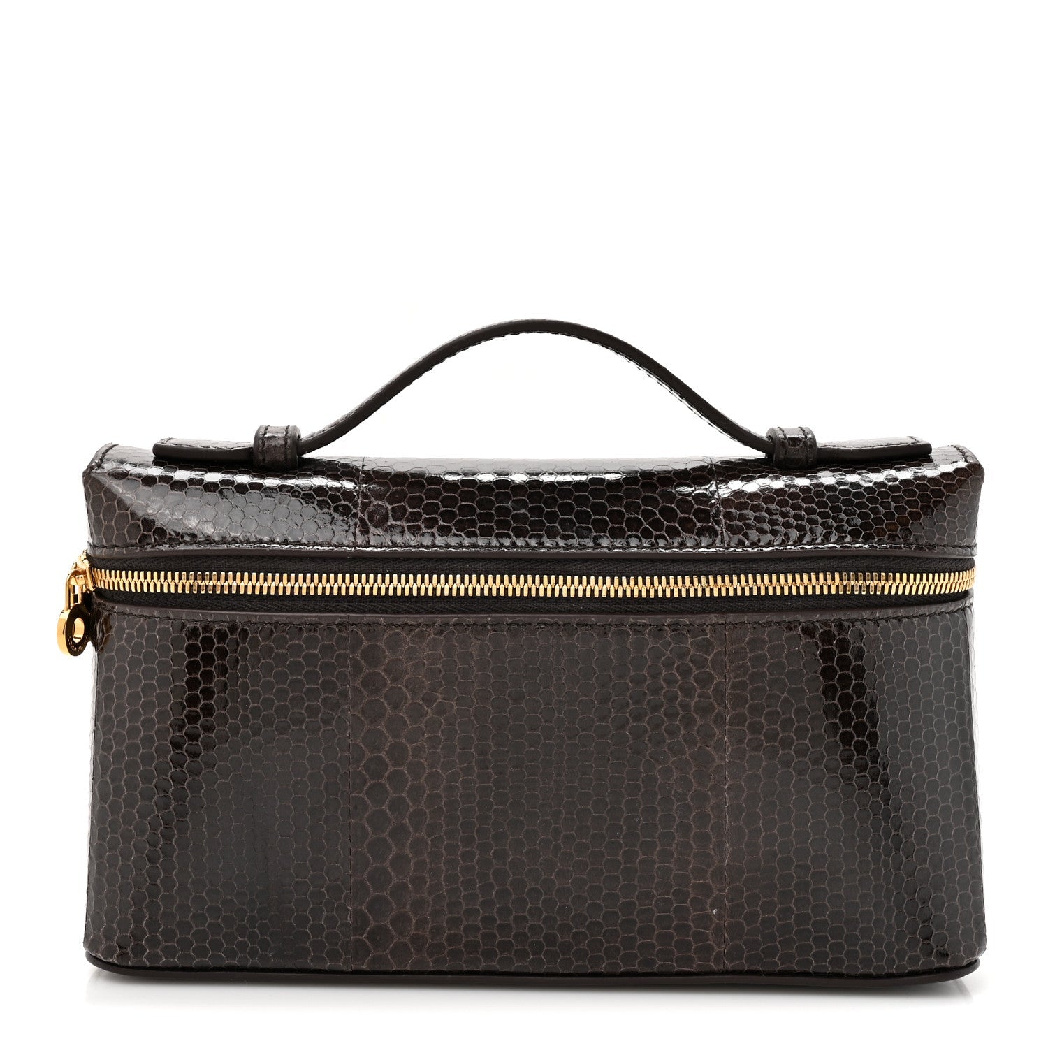 Water Snakeskin L19 Extra Pocket Pouch Dark Chocolate Licorice