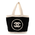 Terry Cotton CC Beach Tote Towel Set Black White