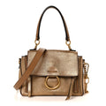 Metallic Calfskin Mini Faye Day Shoulder Bag Gold
