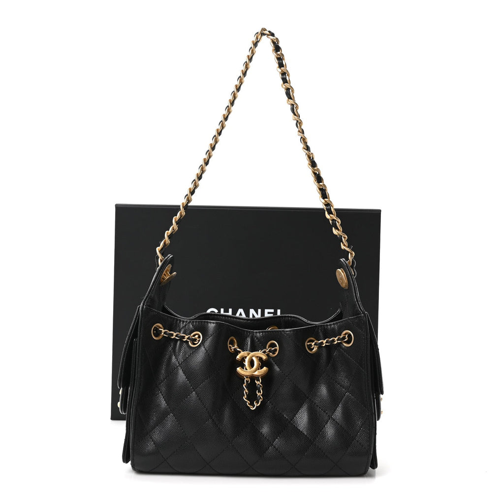 Caviar Quilted Mini Chanel 25 Handbag Black