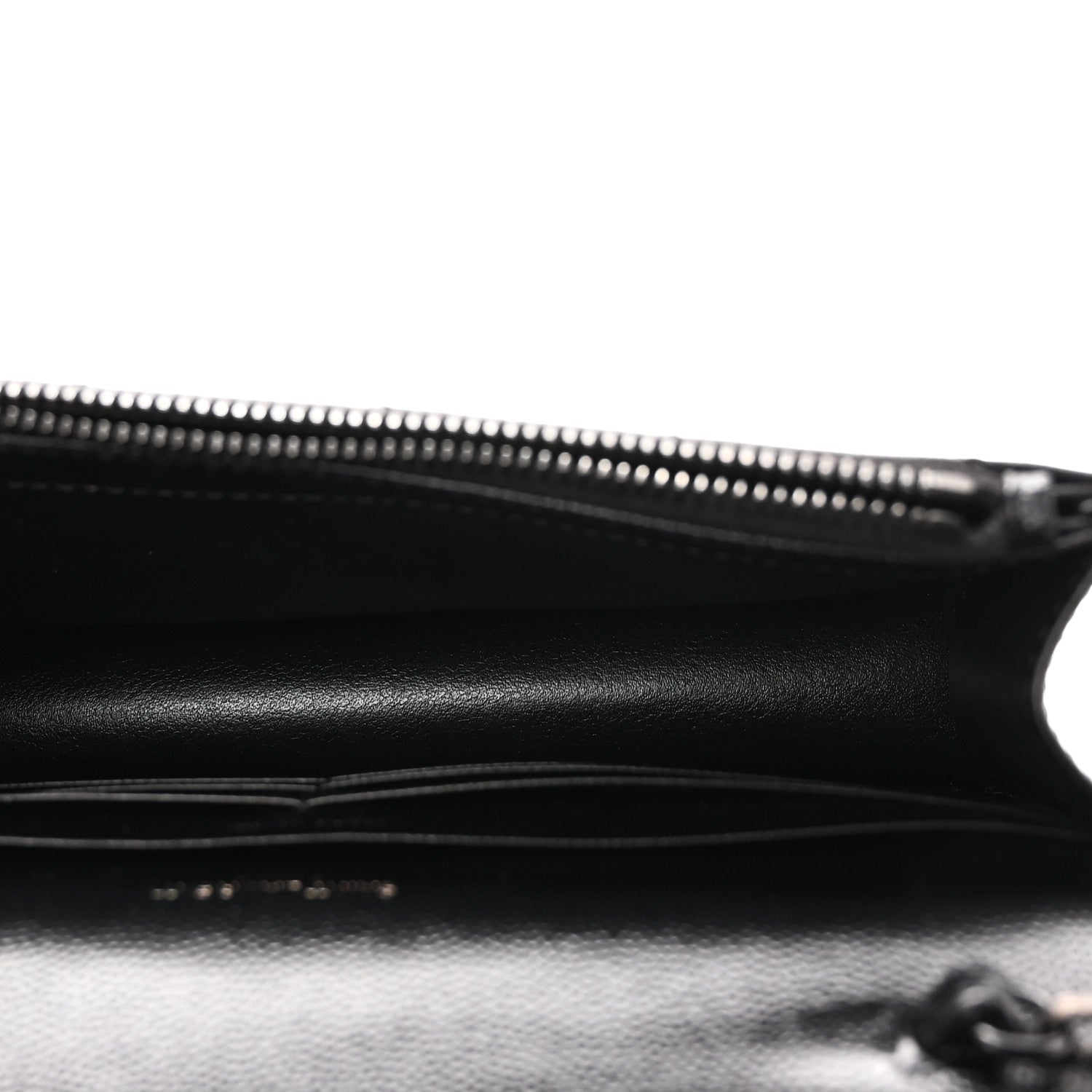 Grain De Poudre Matelasse Chevron Monogram Monochrome Envelope Chain Wallet Black