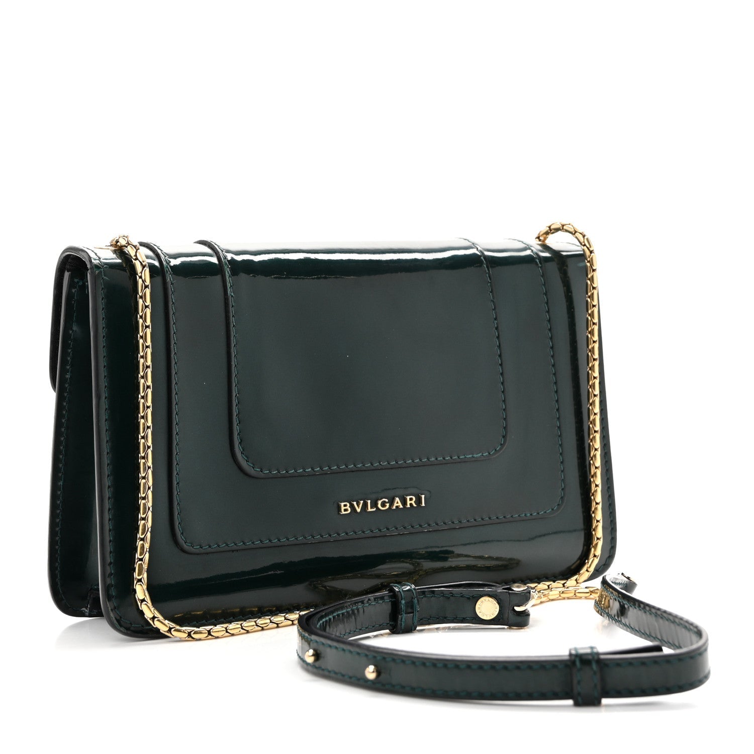 Metallic Serpenti Forever Small Shoulder Bag Green