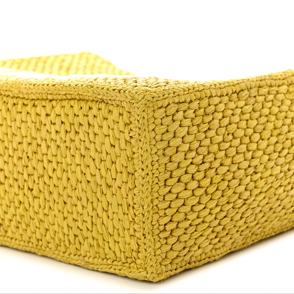 X PAULA'S IBIZA Raffia Font Tote Ochre