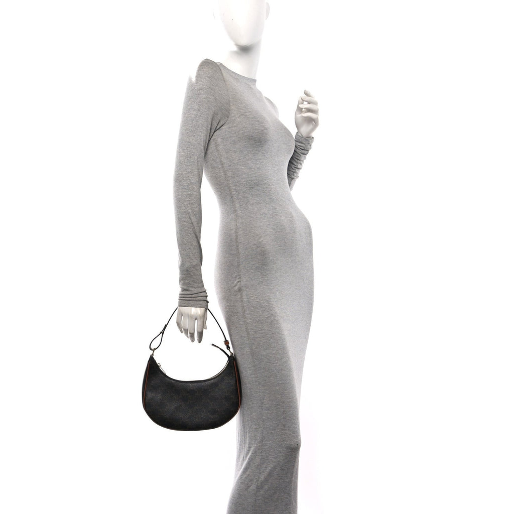 Triomphe Canvas Calfskin Ava Shoulder Bag Tan