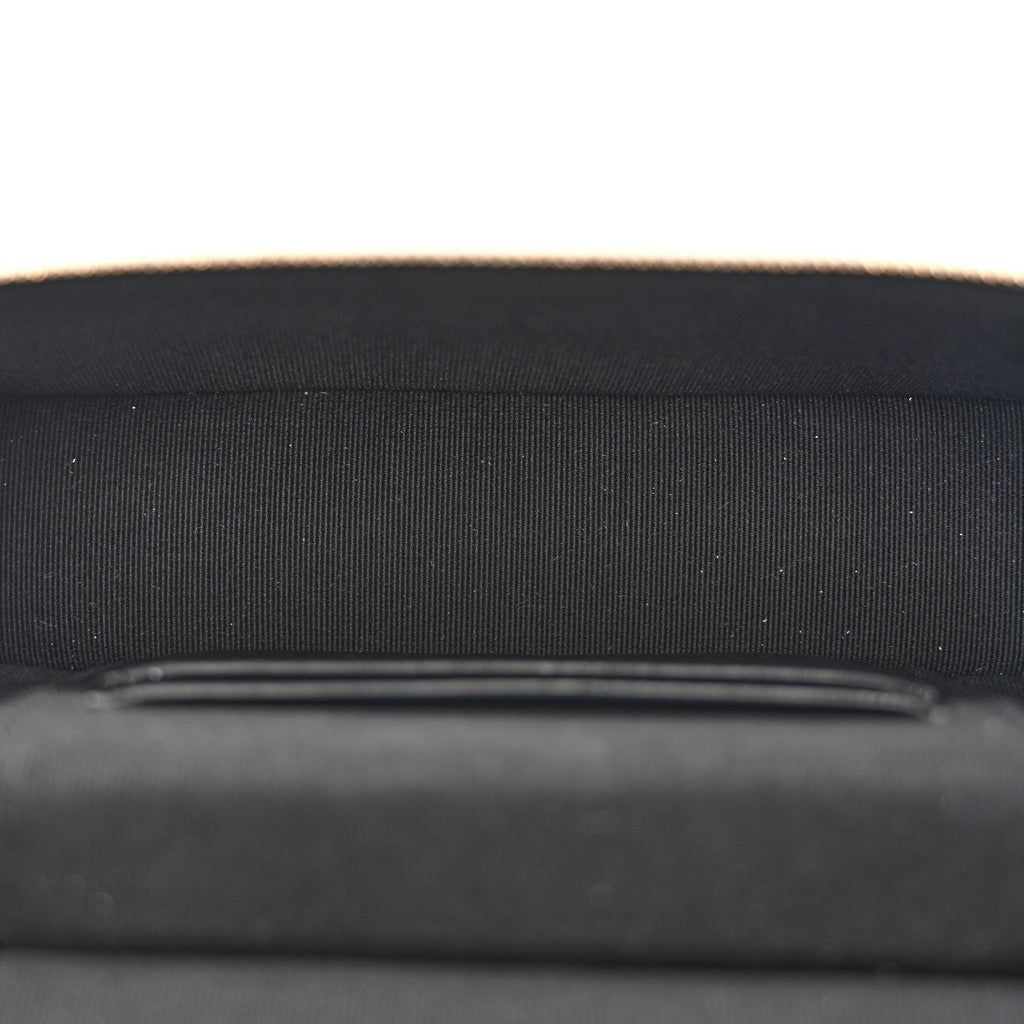 Suede Calfskin Shiny Lambskin Quilted Top Handle Slim Vanity Case With Chain Grey Black