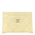 Caviar Quilted Card Holder Jaune