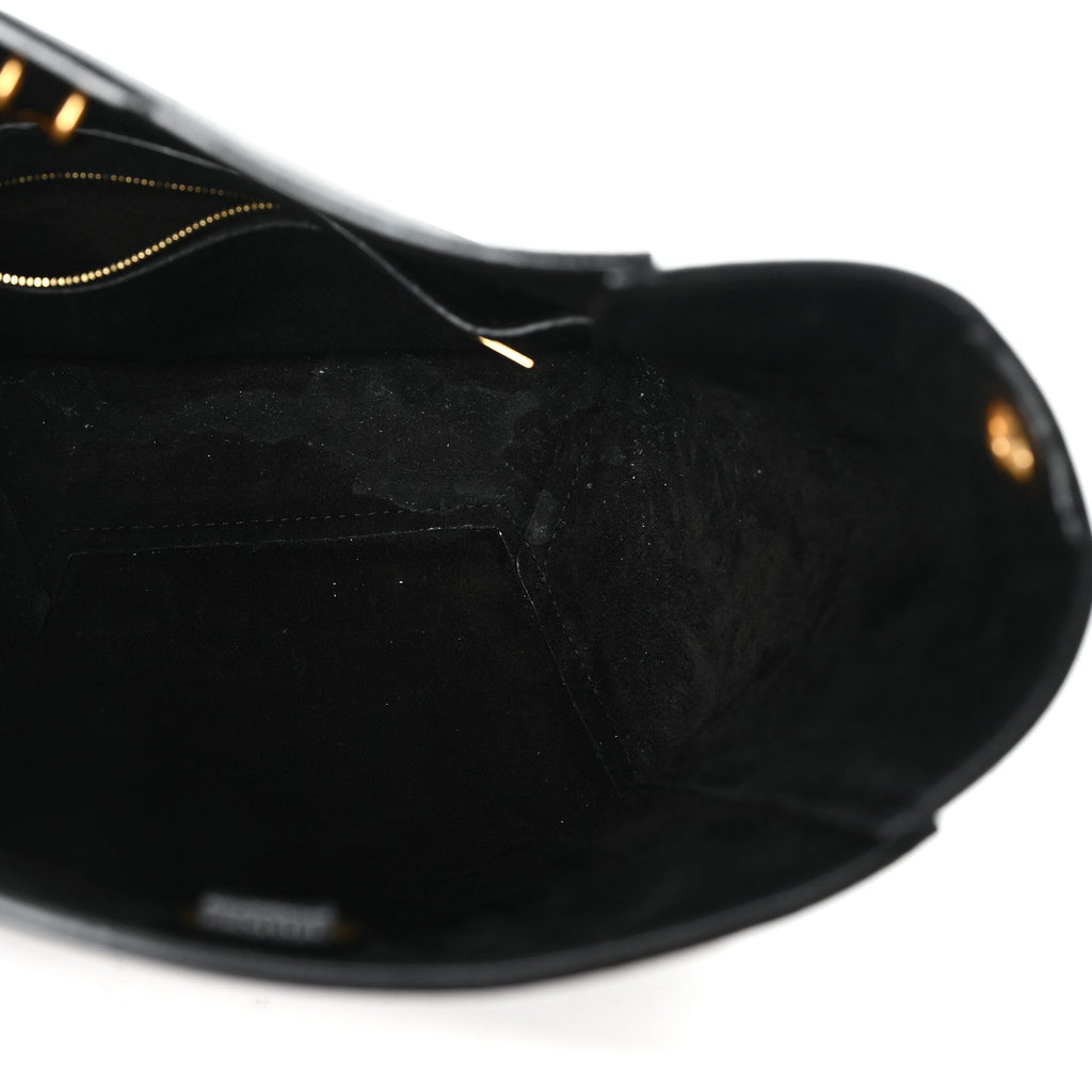 Soft Grained Calfskin Small Sangle Bucket Bag Black