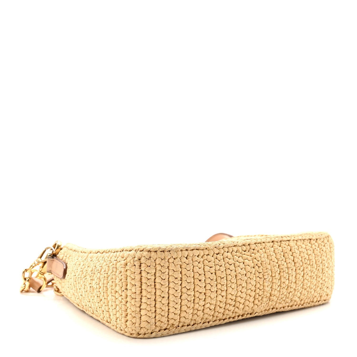 Yarn Raffia Effect Crochet Mini Re-Edition 2000 Shoulder Bag Naturale