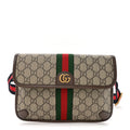 GG Supreme Monogram Web Small Ophidia Belt Bag Brown