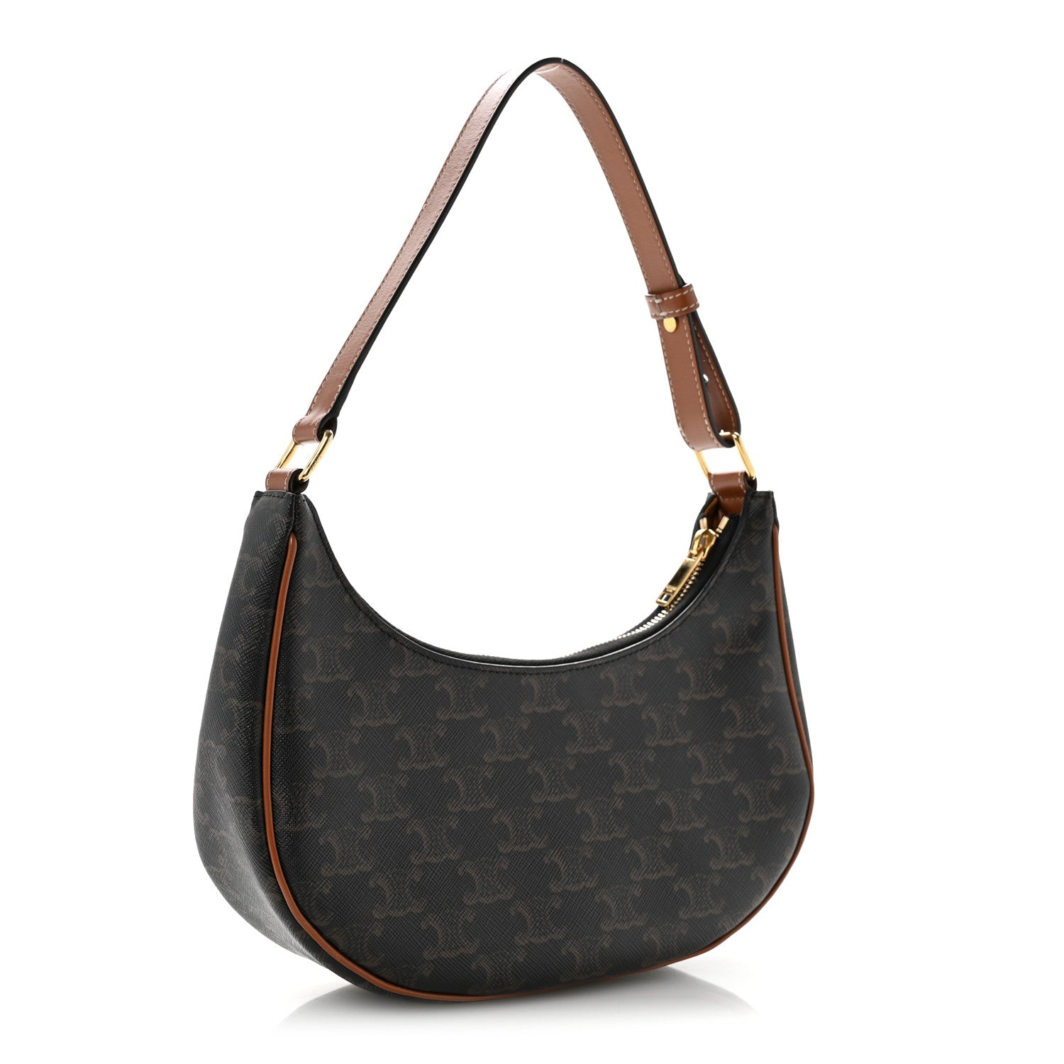 Triomphe Canvas Calfskin Ava Shoulder Bag Tan