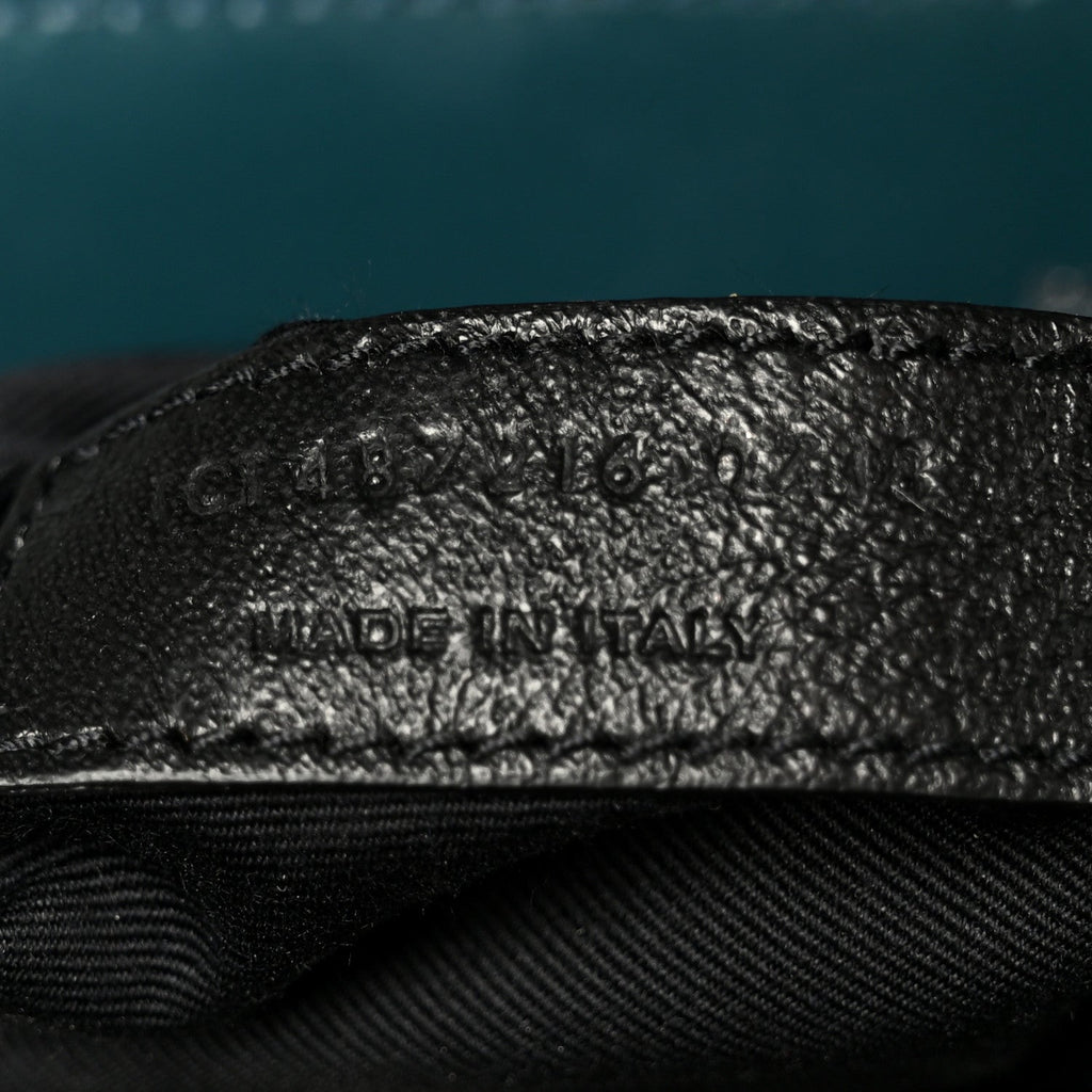 Calfskin Y Quilted Monogram Medium Loulou Chain Satchel Dark Turquoise