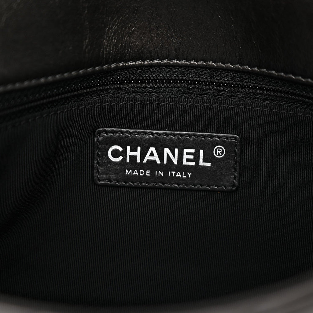 Metallic Calfskin Quilted Chain All Over Flap Bag Grey