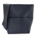 Soft Grained Calfskin Sangle Bucket Bag Navy Blue