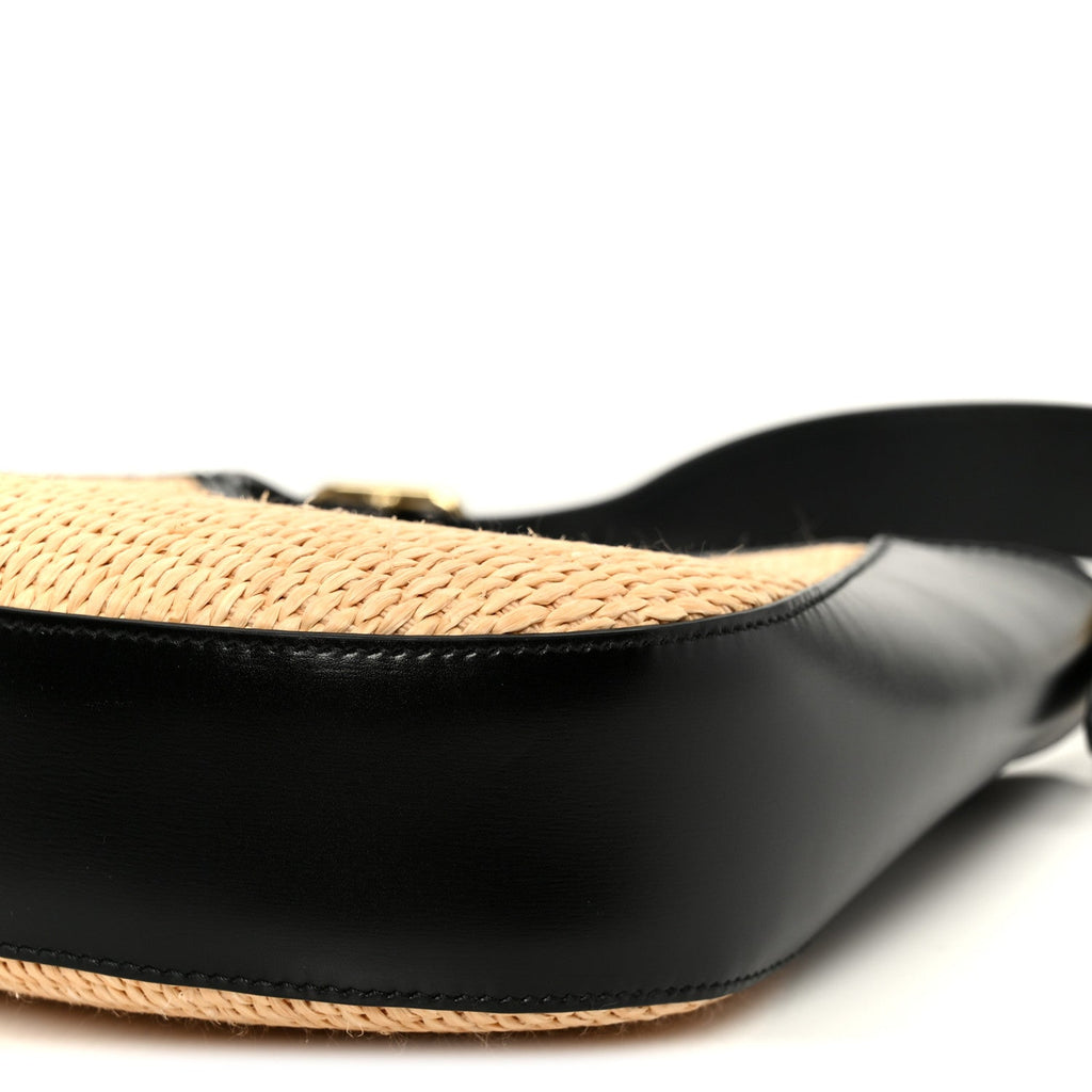 Paglia Spazzolato Shoulder Bag Naturale Black