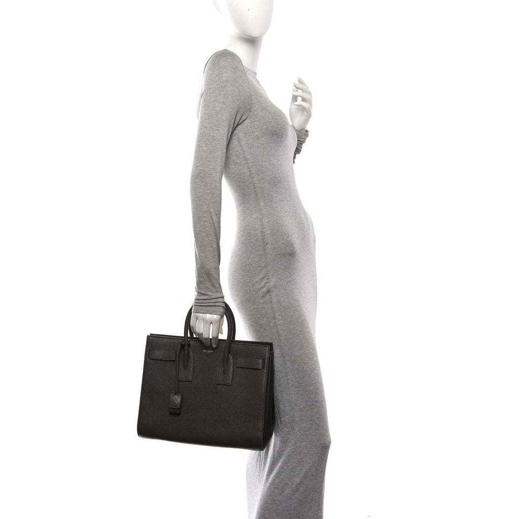 Grained Calfskin Small Sac De Jour Dark Brown