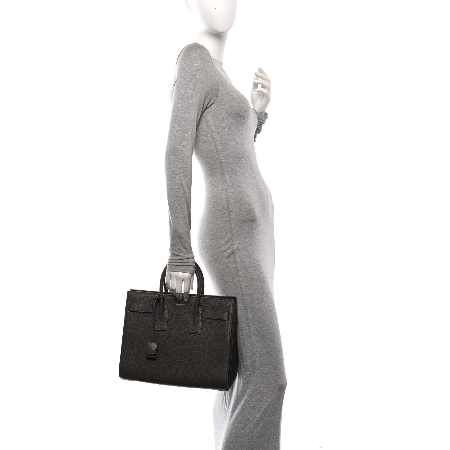 Grained Calfskin Small Sac De Jour Dark Brown