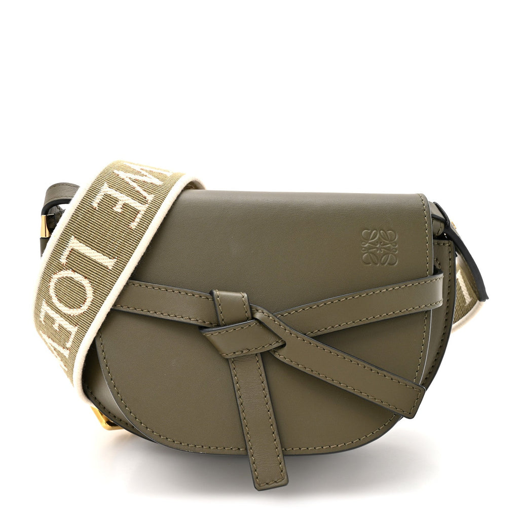 Calfskin Jacquard Mini Gate Dual Bag Autumn Green