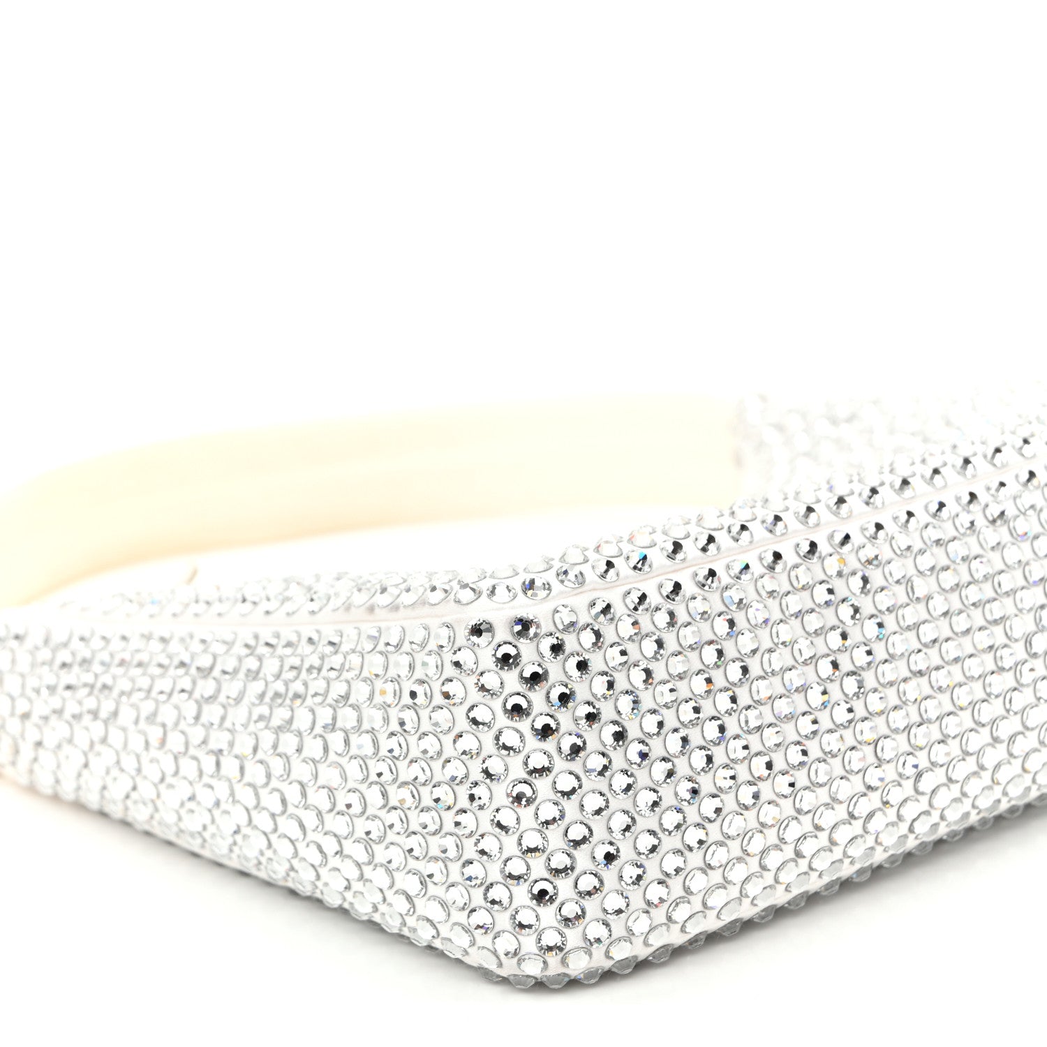 Satin Crystal Mini Re-Edition 2000 Bag White