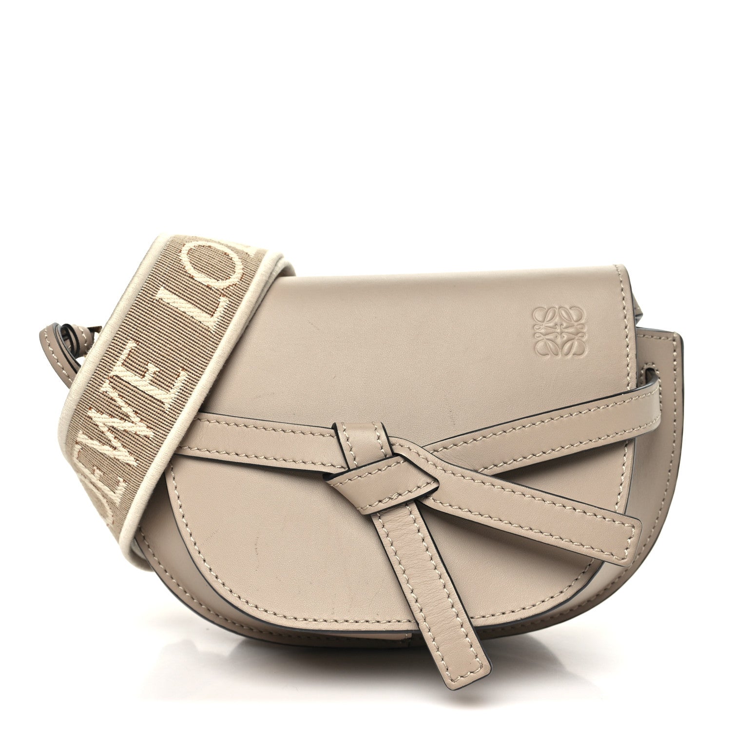 Calfskin Jacquard Mini Gate Dual Bag Sand