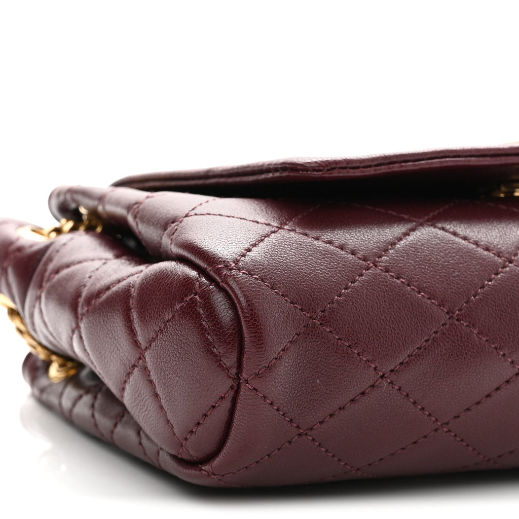 Lambskin Quilted Monogram Mini Nolita Rouge Cabernet