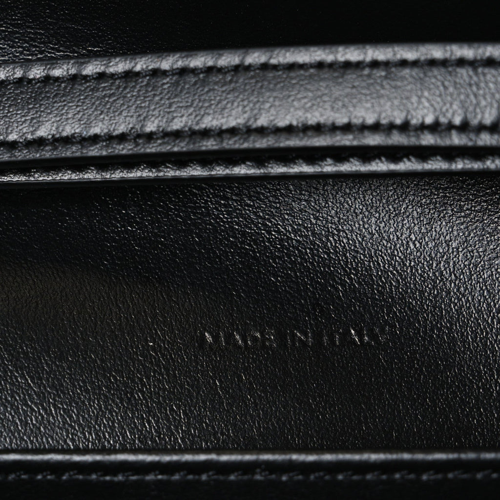 Shiny Calfskin Triomphe Margo Wallet on Chain Black