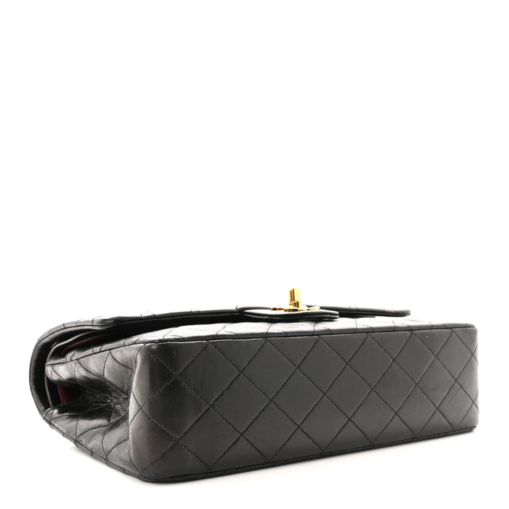 Lambskin Quilted Small Double Flap Black