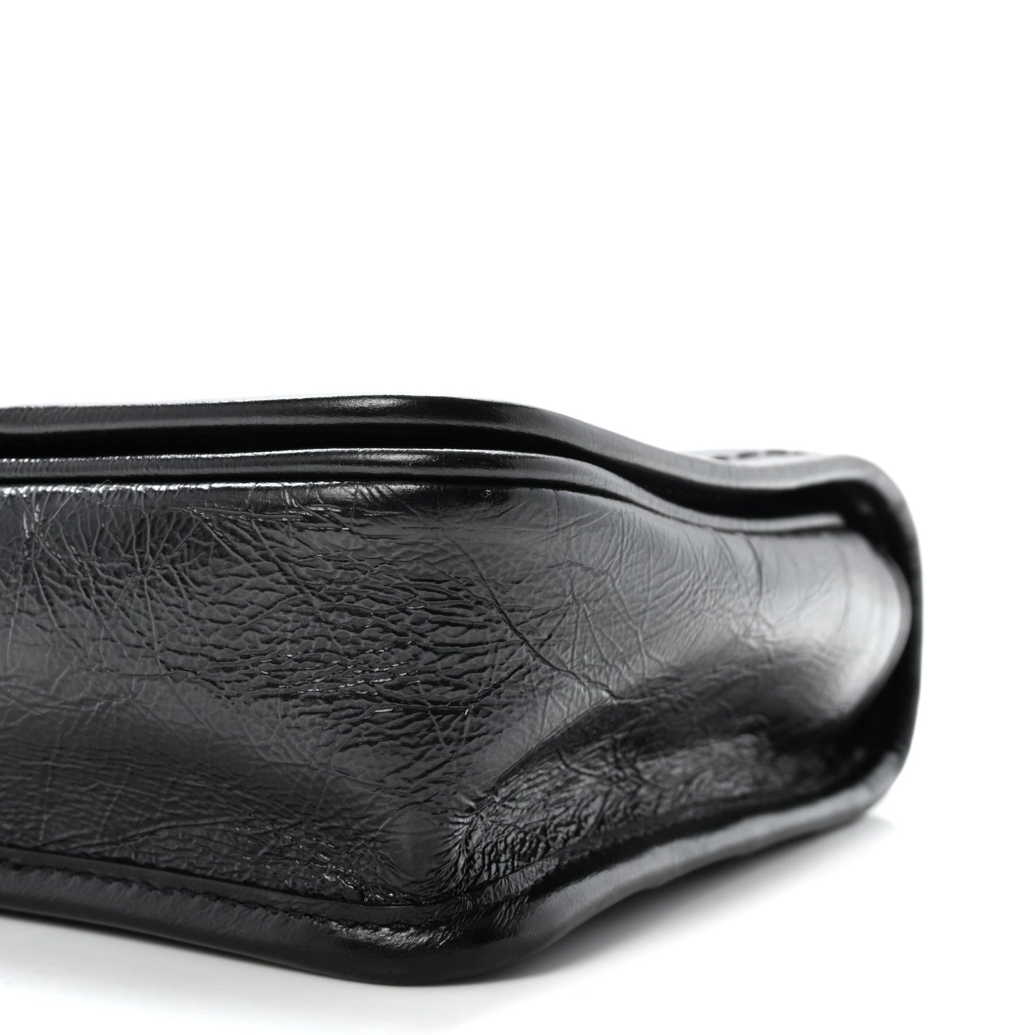 Crinkled Calfskin Matelasse Monogram Niki Chain Wallet Black