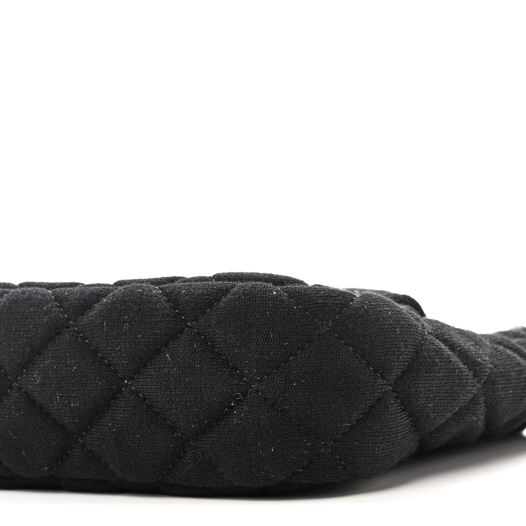 Jersey Quilted Small Wavy CC Hobo Black