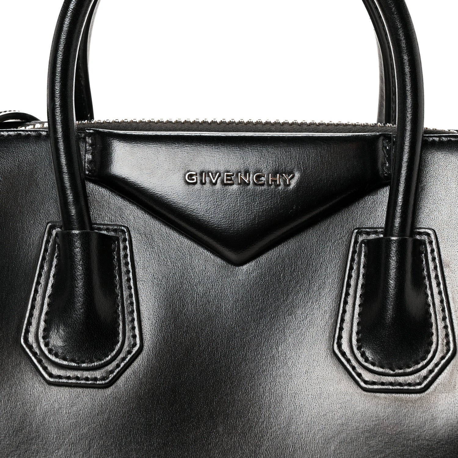 Shiny Lord Calfskin Small Antigona Black