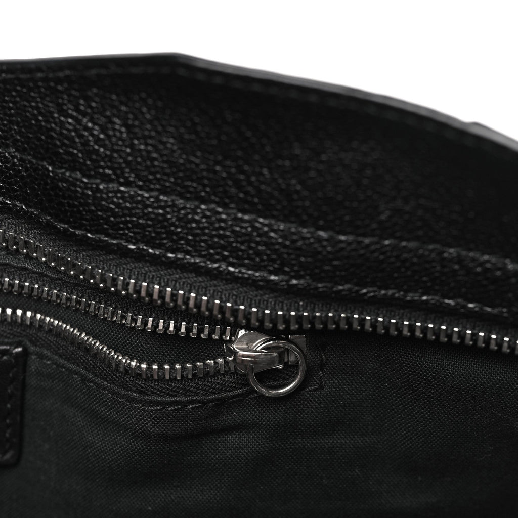 Chevre Silver Metallic Edge Hardware City Black