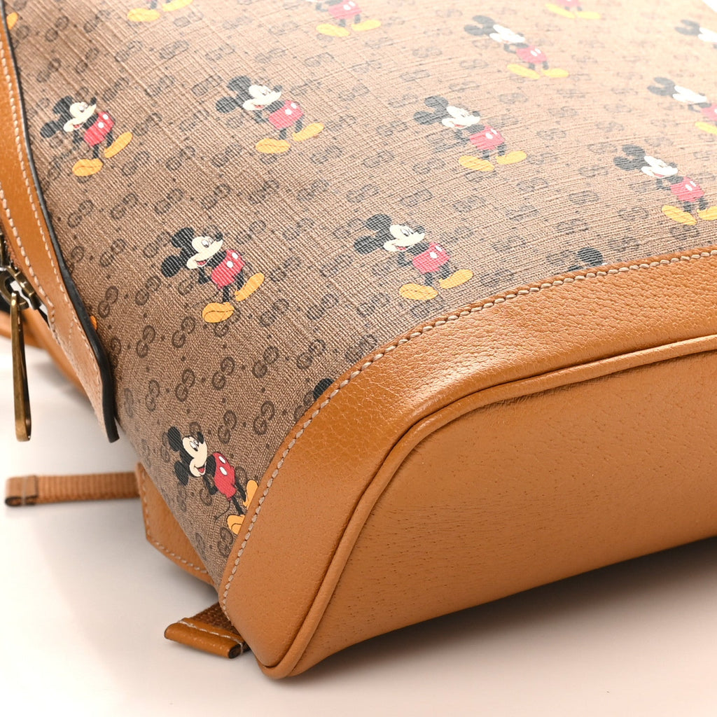 X DISNEY Mini Vintage GG Supreme Monogram Mickey Mouse Small Dome Backpack Beige Vintage Sun Oil