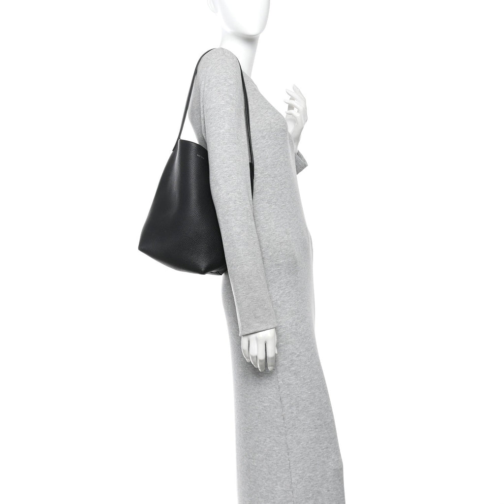 Grained Calfskin Medium N/S Park Tote Black